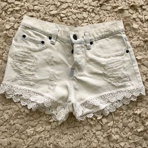 LF lace trimmed shorts